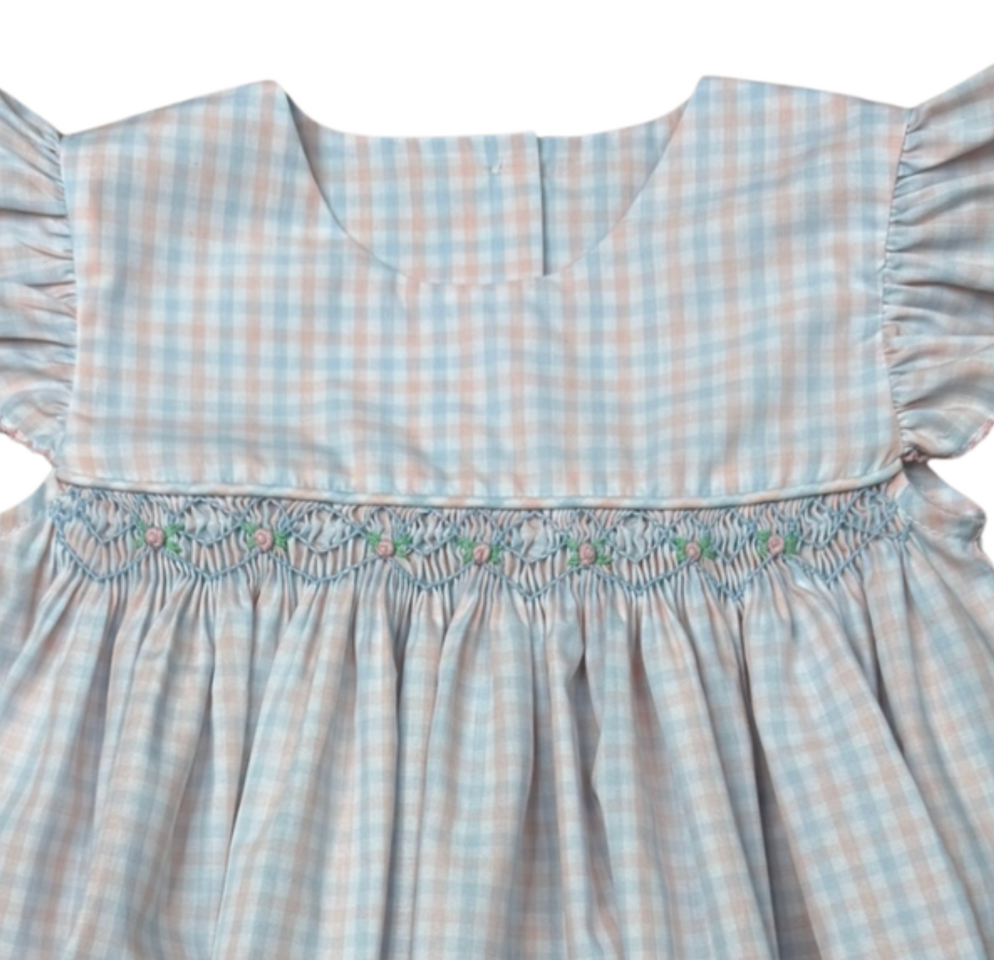 WBK Classic Spring Plaid Smocked Bubble