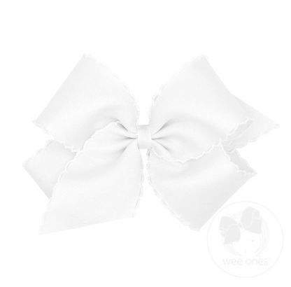King Grosgrain Hair Bow with Matching Moonstitch Edge Wee Ones