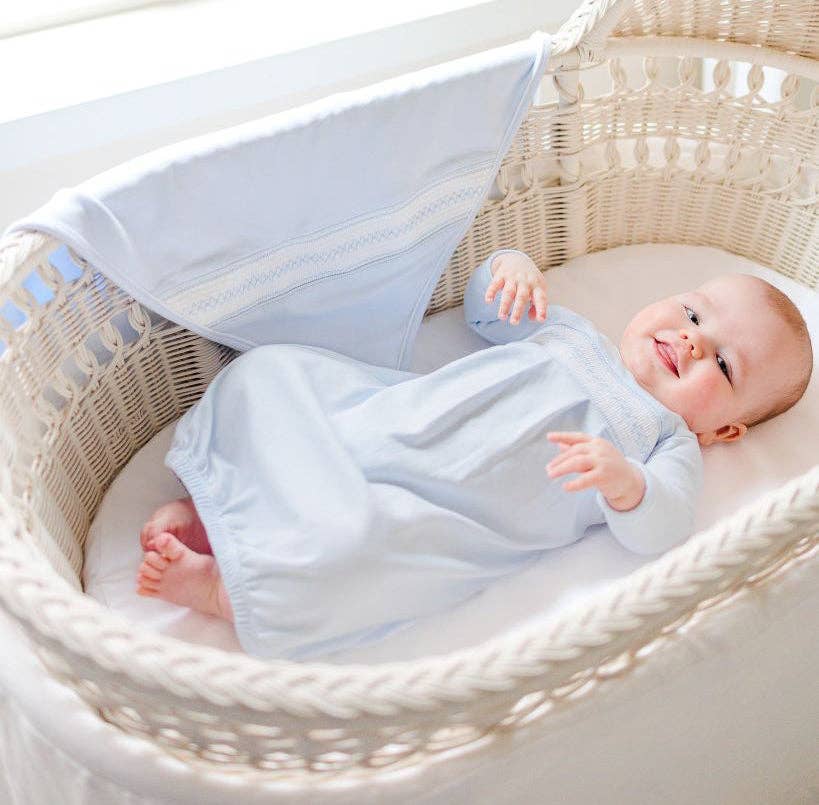 Feltman Baby Boy's Smocked Argyle Gown With Hat