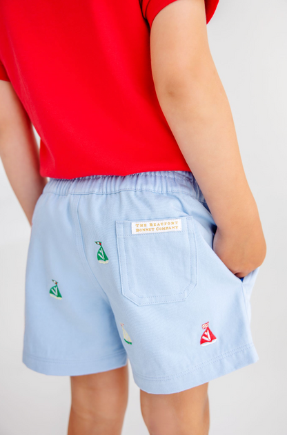 TBBC Critter Sheffield Shorts Sailboats - Beale Street Blue