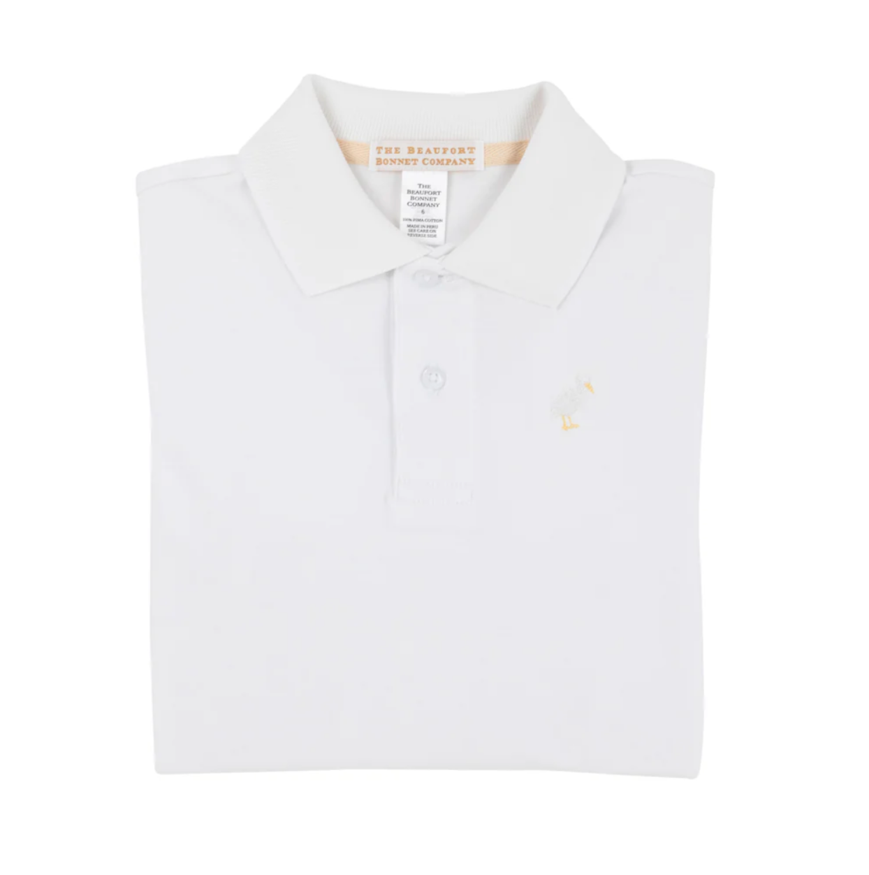 TBBC Long Sleeve Prim & Proper Polo & Onesie Worth Avenue White with Multicolor Stork