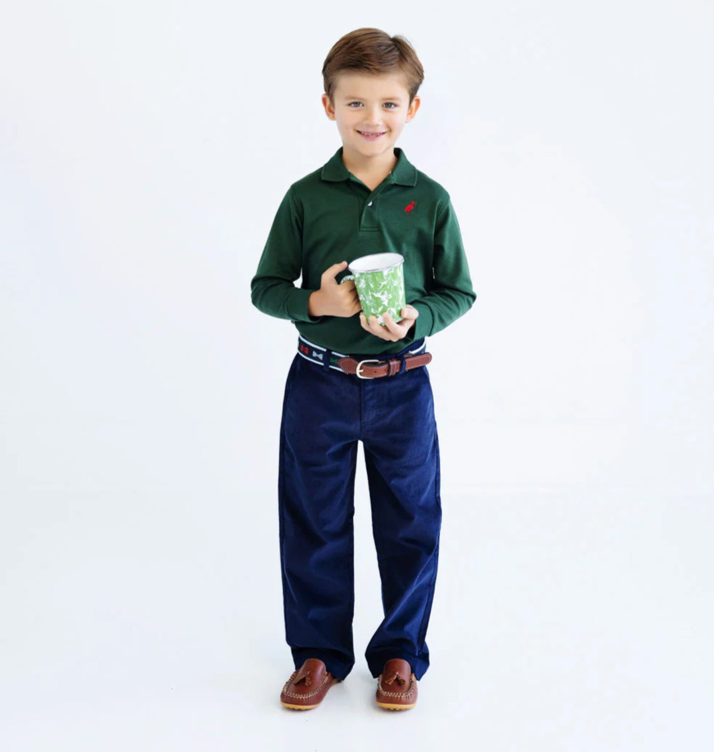 TBBC Navy Corduroy Prep School Pants w/ red stork