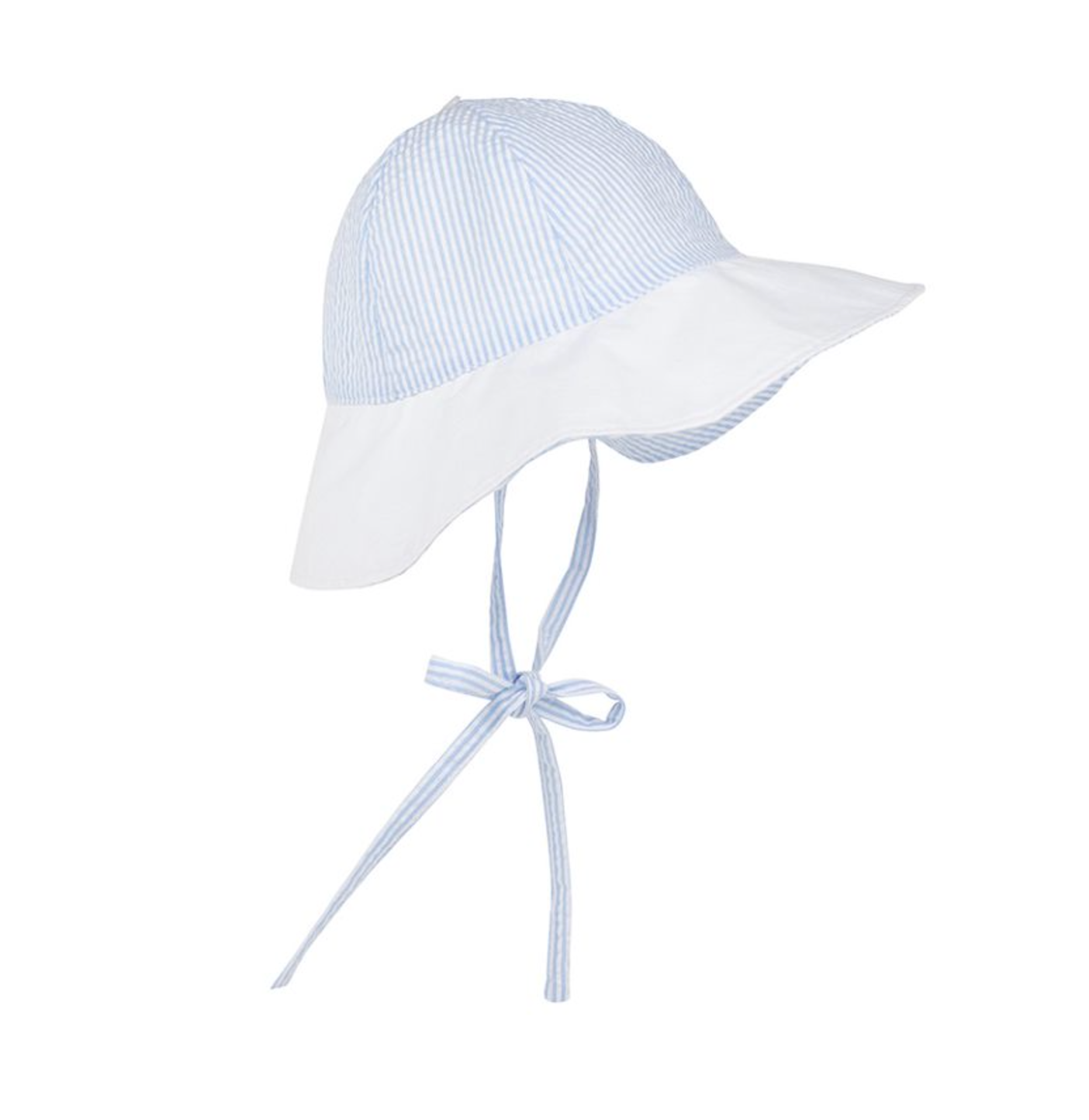 TBBC Sawyer Sunhat - Breakers Blue Seersucker/ Worth Ave White