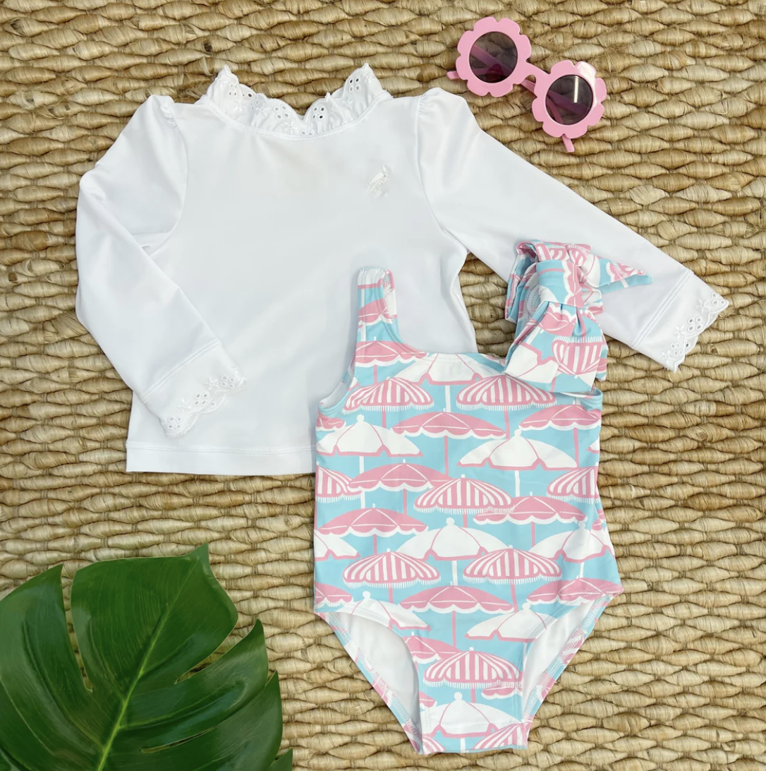 TBBC Winnies Wave Spotter Swim Shirt UPF Worth Ave White