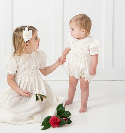 Feltman Girls Wedding Romper White
