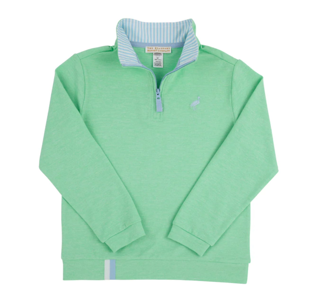 TBBC Prepletic™ Hayword Half-Zip Grace Bay Green w/ Beale Street Blue Stripe