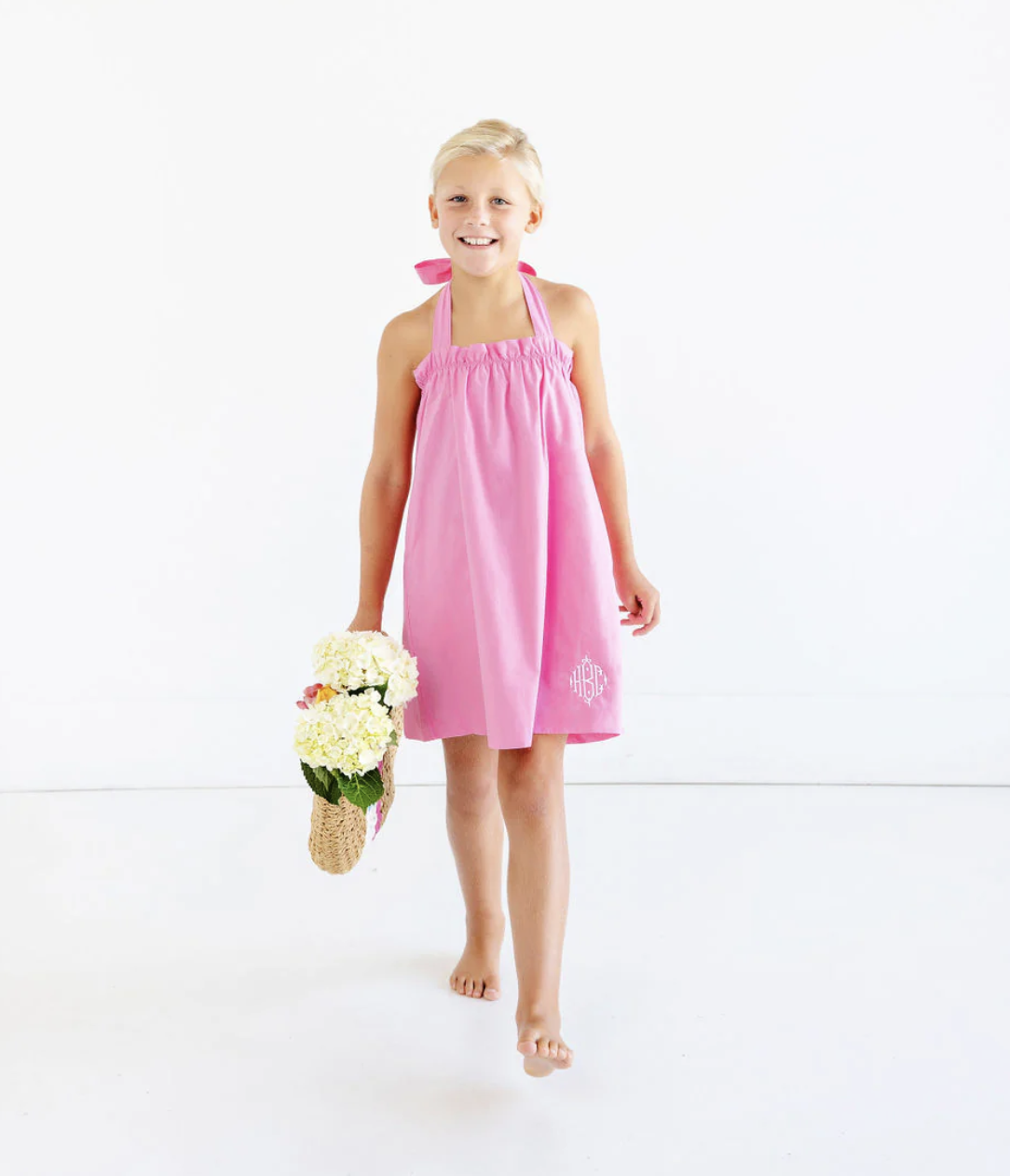 TBBC Libby Bess Halter Dress Hamptons Hot Pink