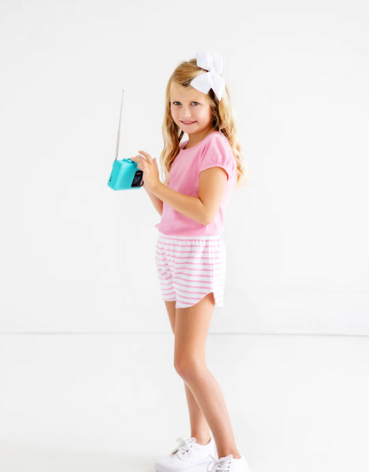 TBBC Cheryl Shorts Hamptons Hot Pink Stripe