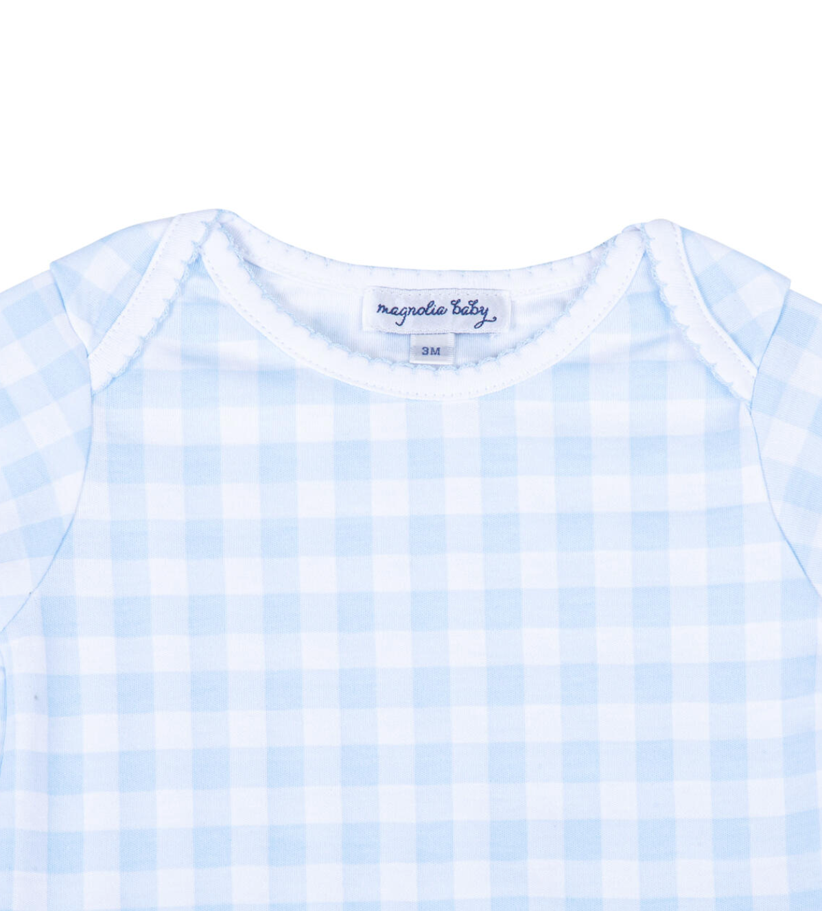 MB Baby Checks Blue SS Lap Bodysuit