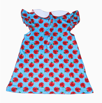 MSSC Charlotte Collared Red/Turquoise Dress A: is for Apple