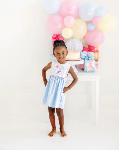 TBBC Brady Button In Dress- Wand- Worth Ave White/ Buckhead Blue/ Hampton Hot Pink