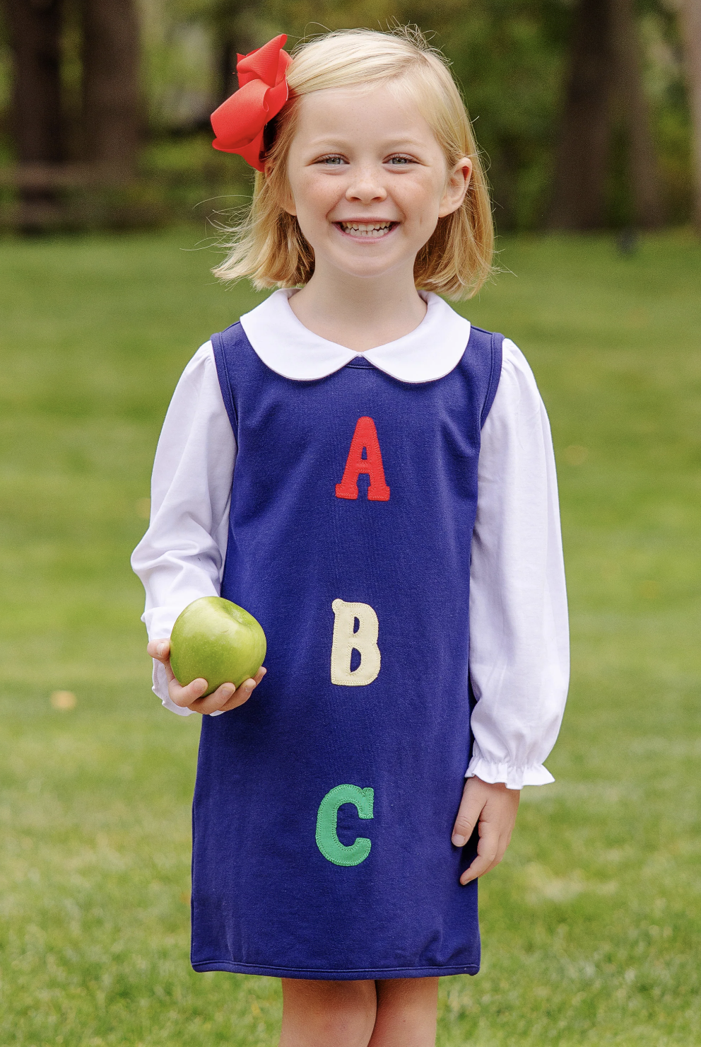 TBBC Annie Apron Dress- ABC Nantucket Navy/ Richmond Red