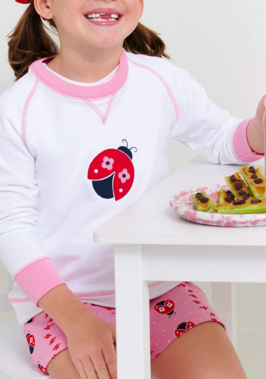 TBBC Cassidy Comfy Crewneck Ladybug Applique WAW