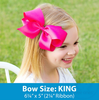 King Holiday Style Pom-Pom Edge Grosgrain Overlay Girls Hair Bow