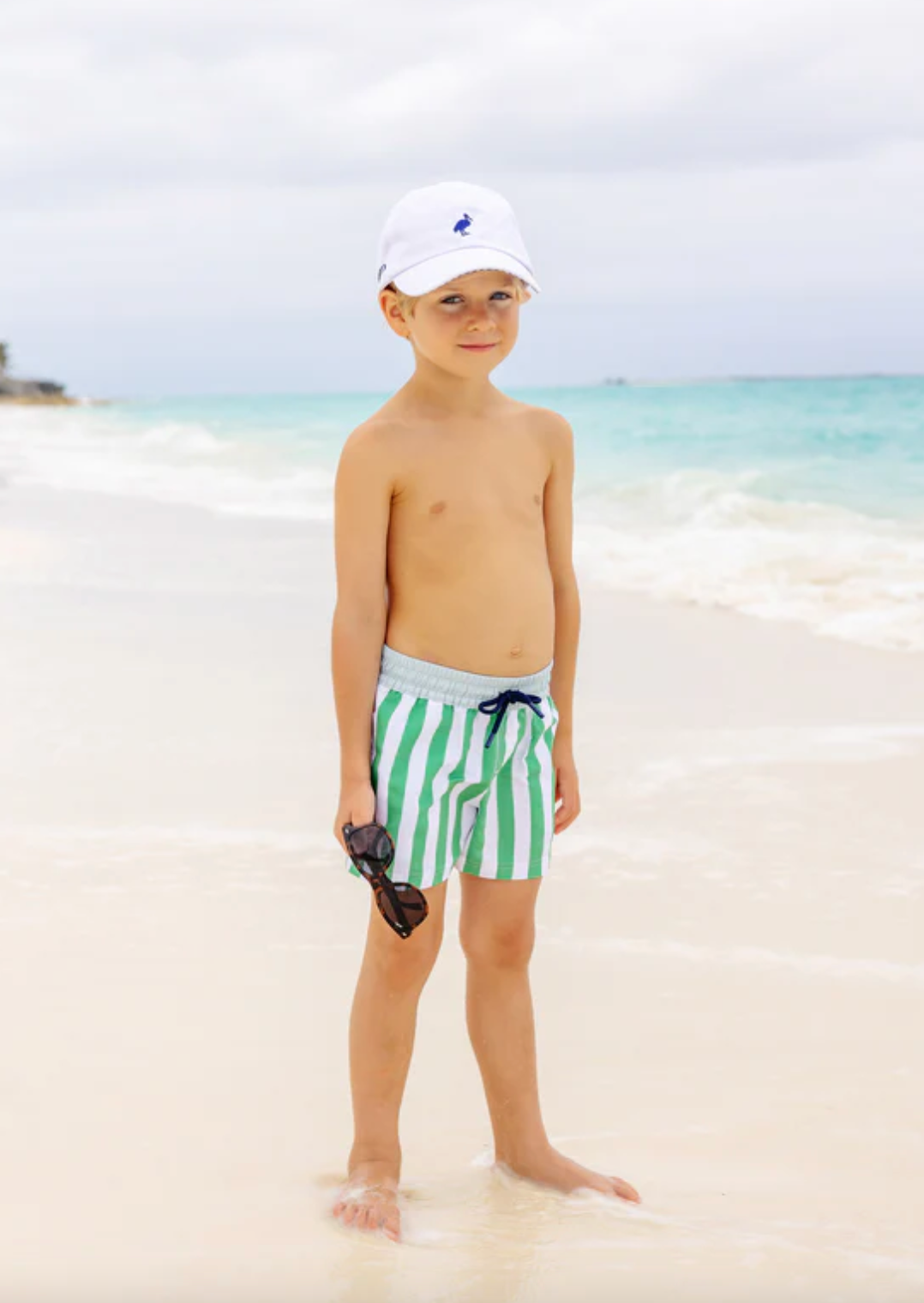 TBBC Turtle Bay Swim Trunks Kiawah Kelly Green Stripe BHB