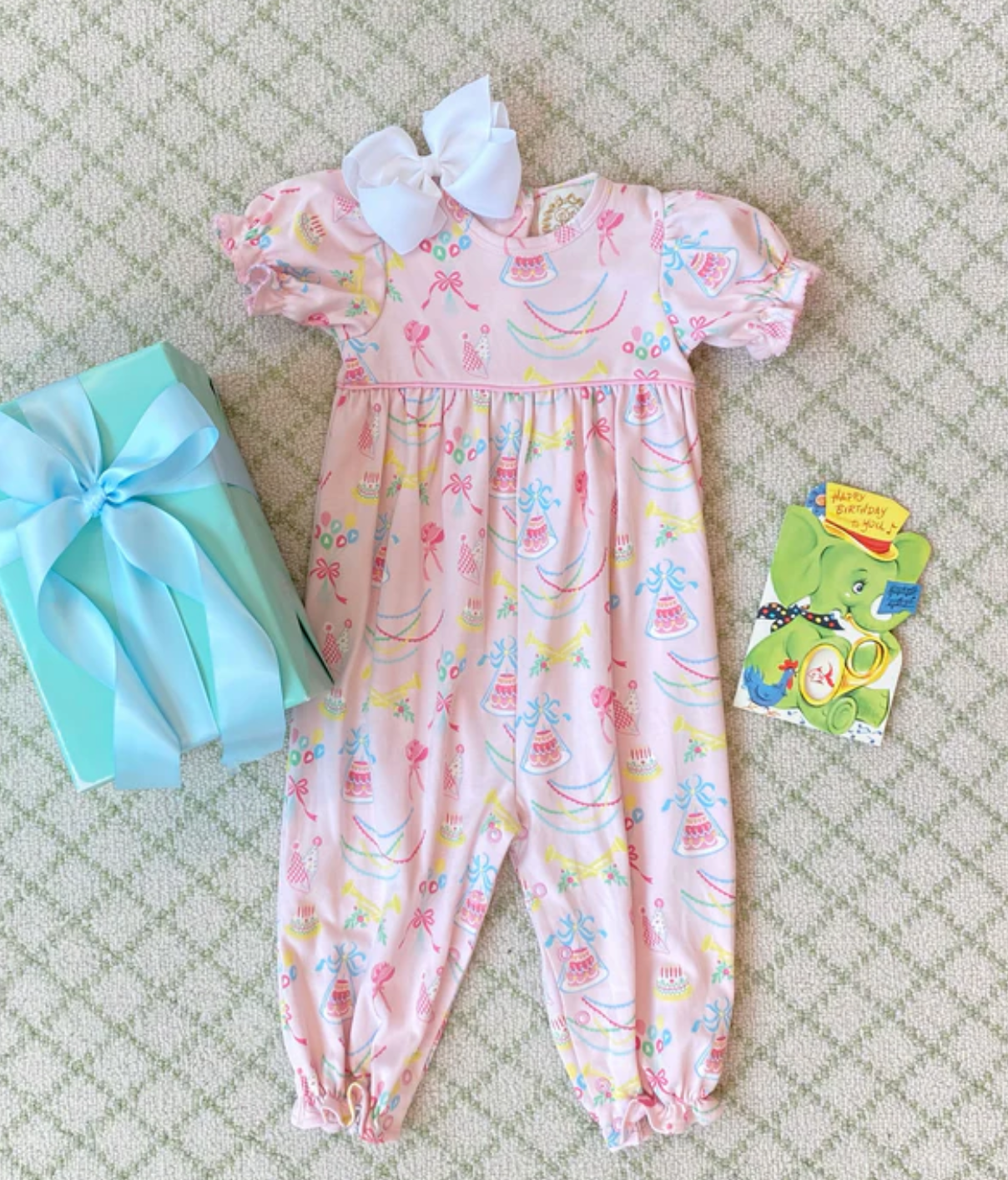 TBBC SS Britt Romper Golden Birthday - Pima