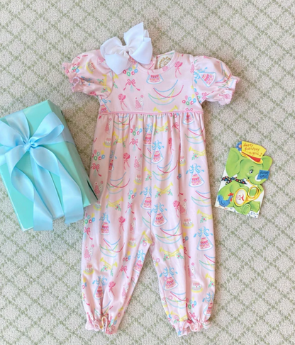 TBBC SS Britt Romper Golden Birthday - Pima