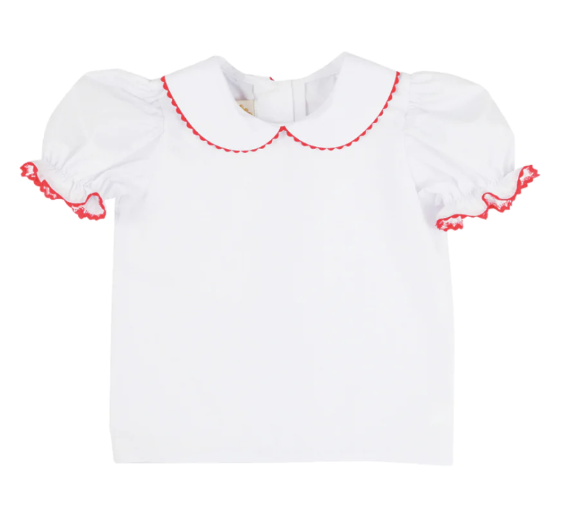 TBBC Maudes Peter Pan Collar/Ric Rac Red SS