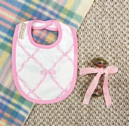 TBBC Burp Me Bib Belle Meade Bow/Pier Party Pink