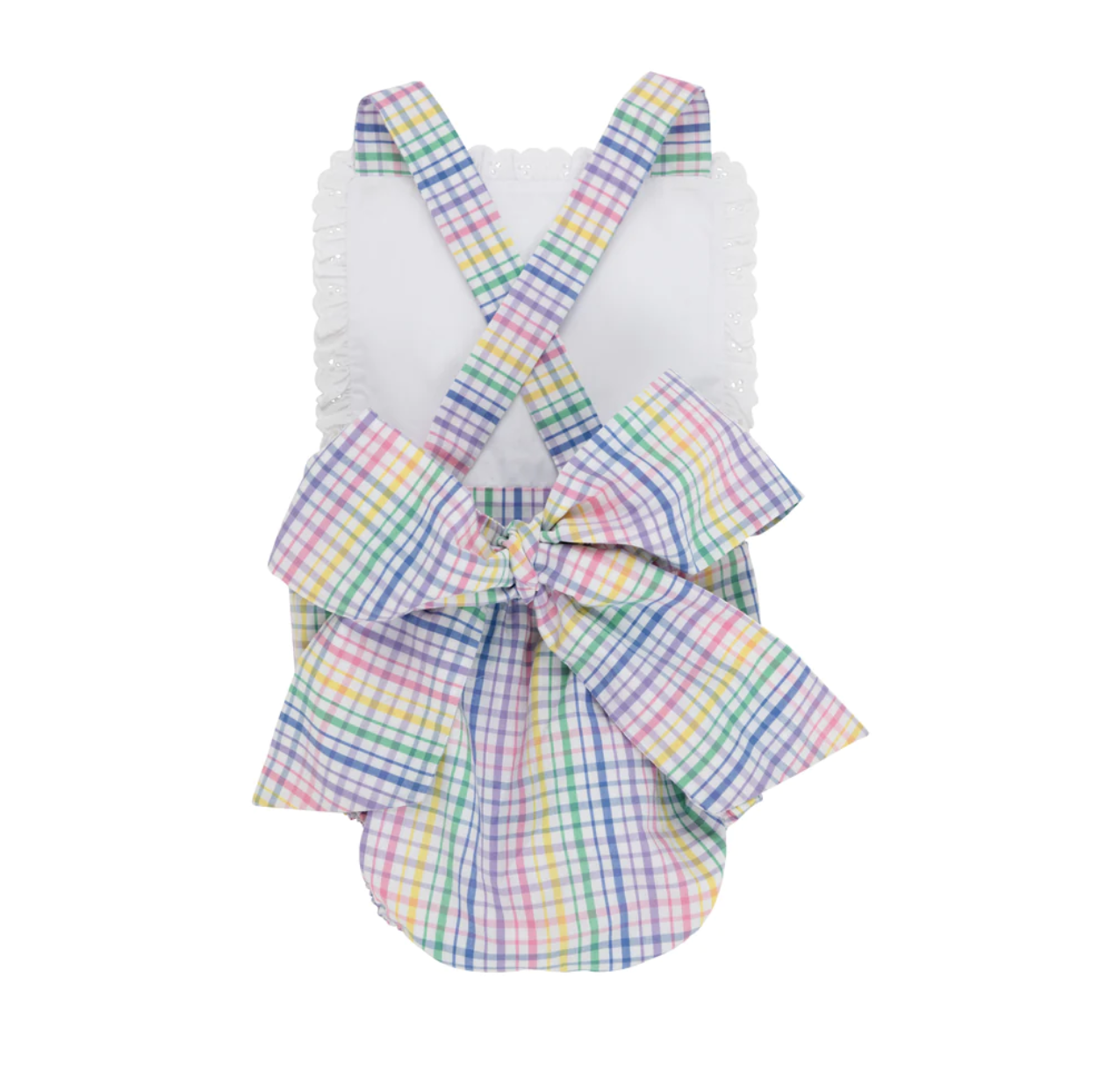 TBBC Sally Sunsuit Colored Pens Plaid/Worth Ave White
