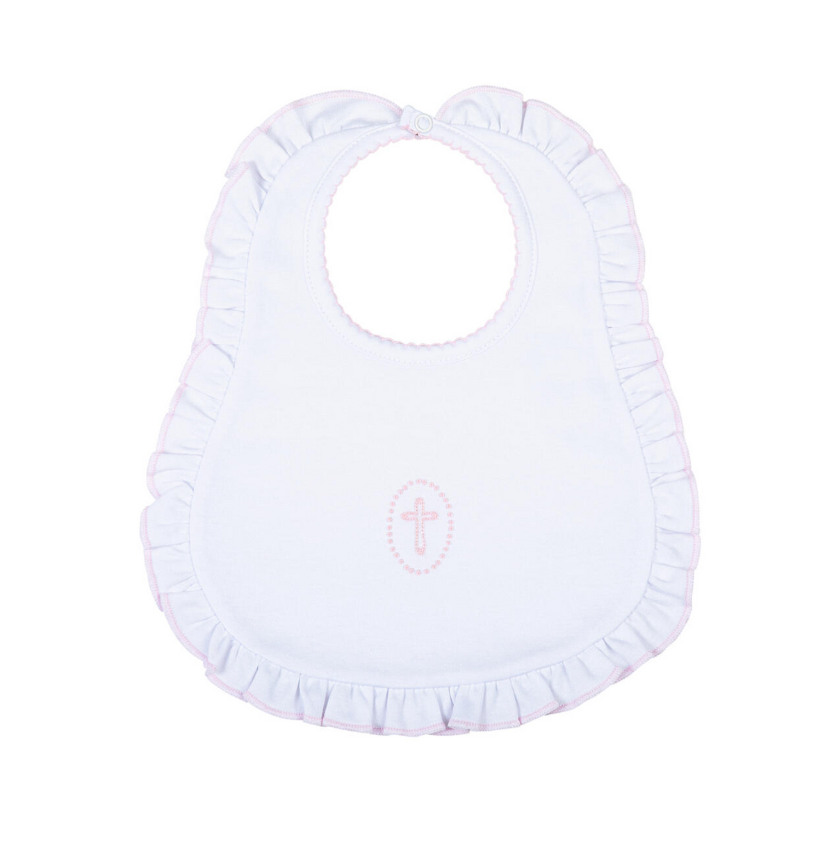 MB Blessed Emb Ruffle Bib (Pink or White)