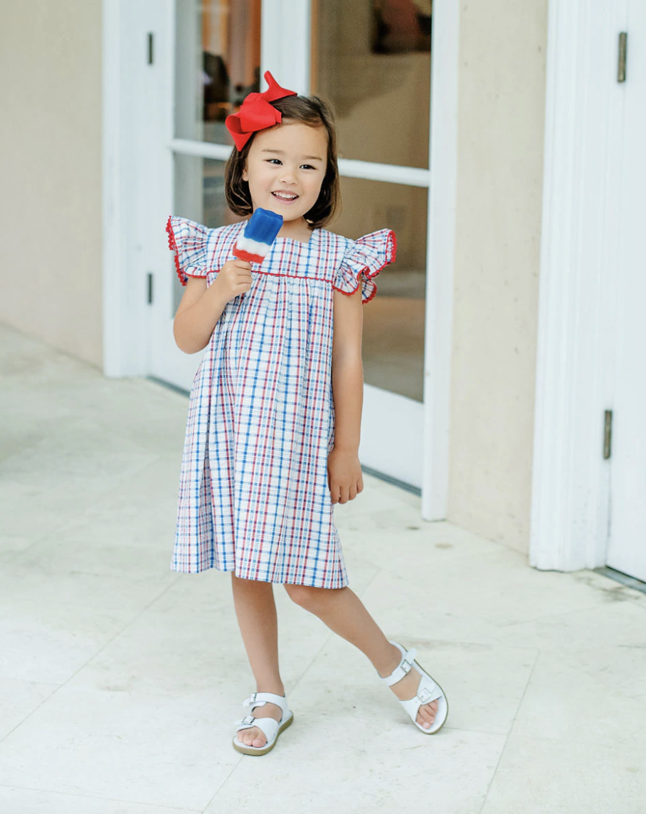 TBBC Rosemary Ruffle Dress Sewanee Seersucker