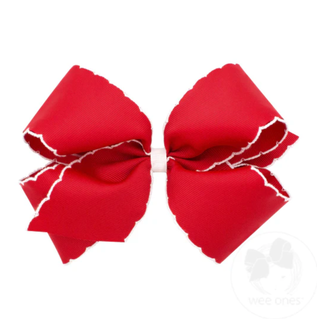 King Moonstitch Grosgrain Hair Bow with Contrasting Wrap Wee Ones