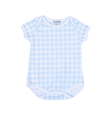 MB Baby Checks Blue SS Lap Bodysuit