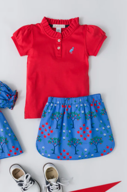 TBBC Little Miss Prim & Proper Polo Richmond Red/ Barbados blue