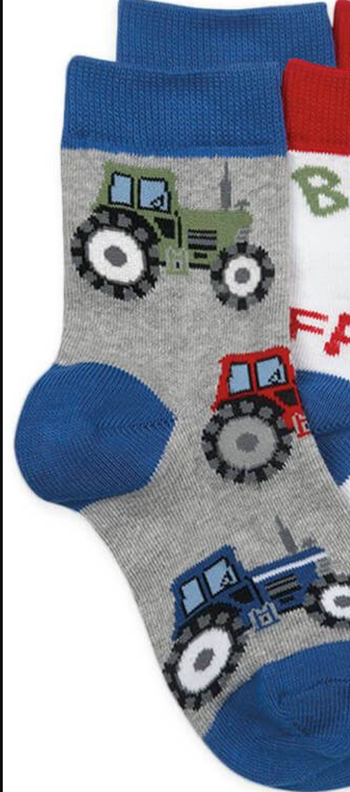 Jefferies Socks Born 2 Farm Pattern Crew Socks 1 Pair