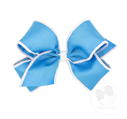 King Sporty Grosgrain Hair Bow with Serged Edge Wee Ones