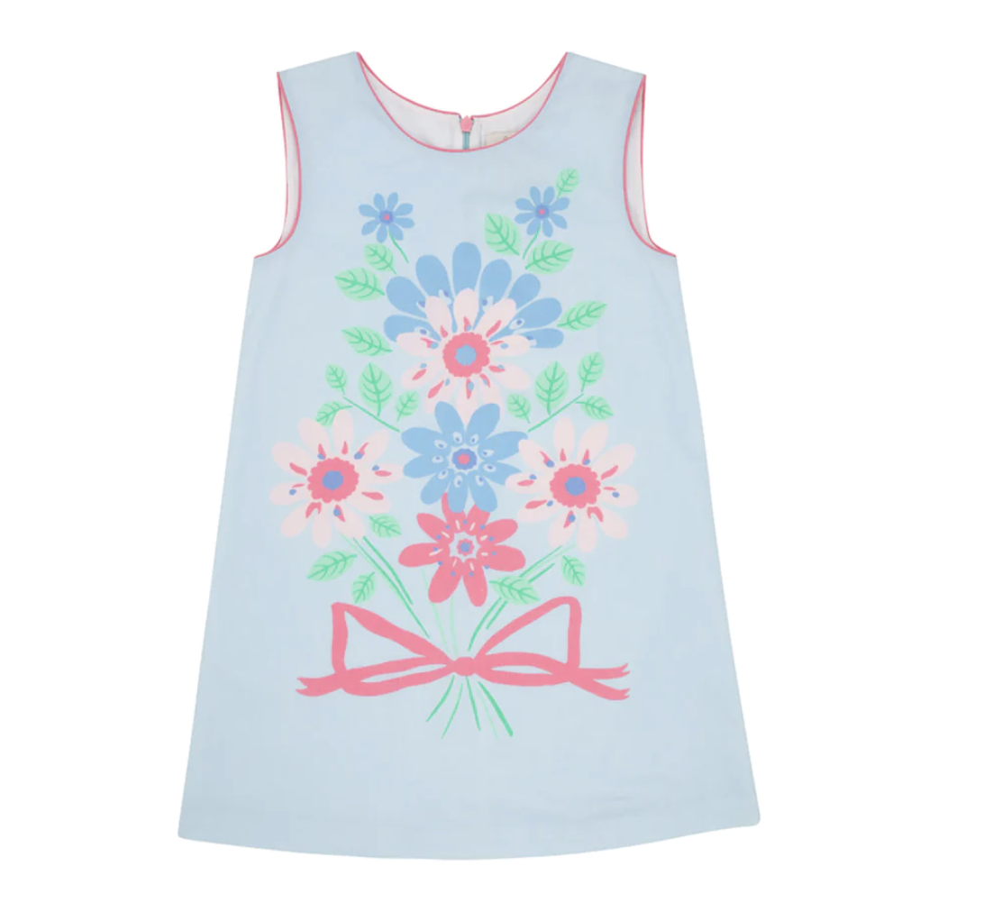 TBBC Anne Charlotte Shift Dress  Buckhead Blue with Engineered Flower