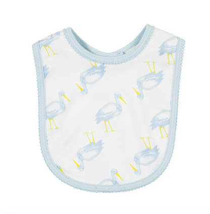 TBBC Burp Me Bib Sir Proper Stork w/ Buckhead Blue