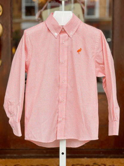 TBBC Deans List Dress Shirt Tangerine Windowpane