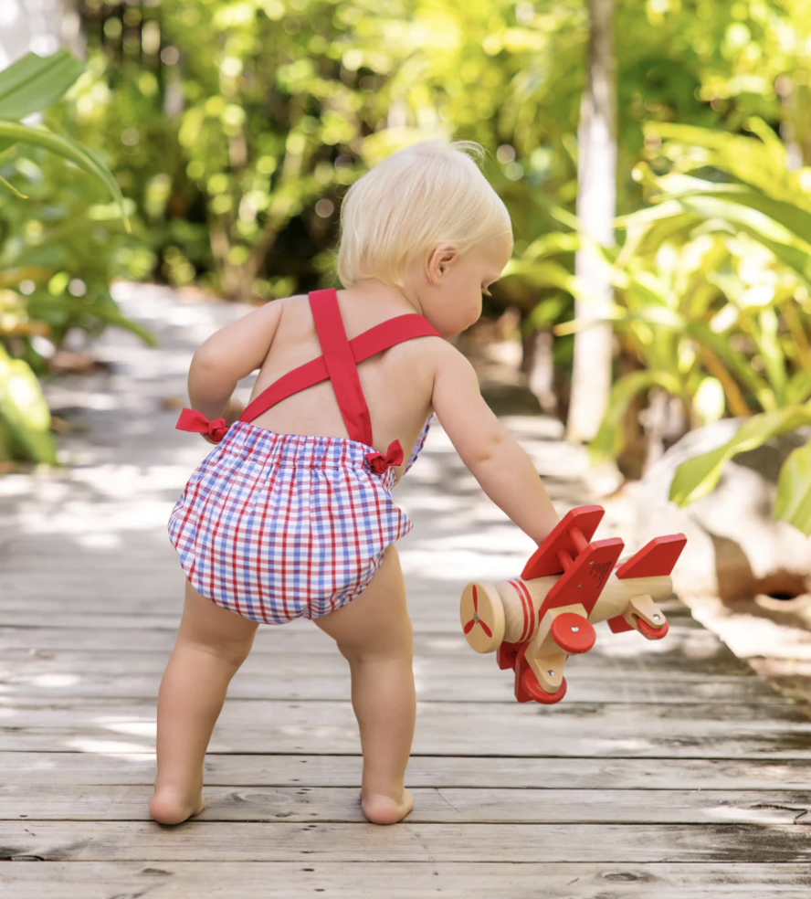 TBBC Sayre Sunsuit Provincetown Plaid/ Richmond Red