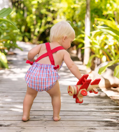 TBBC Sayre Sunsuit Provincetown Plaid/ Richmond Red